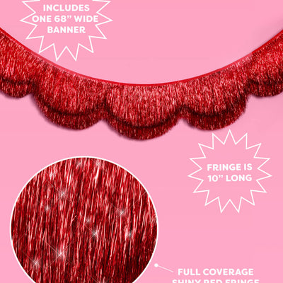 Red Fringe Banner - scalloped banner