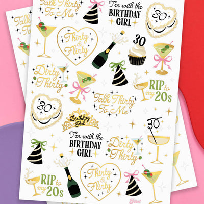 Dirty 30 Bday Tats - 50 temporary tattoos