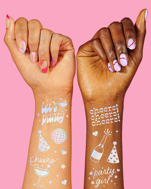 Party Girl Tats - 52 foil temporary tattoos