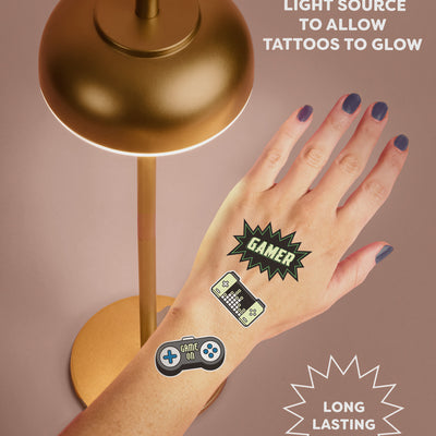Level Up Glo Tats - 40 foil temporary tattoos