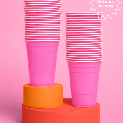 Pink Friday Cups - 50 matte pink 16 oz cups