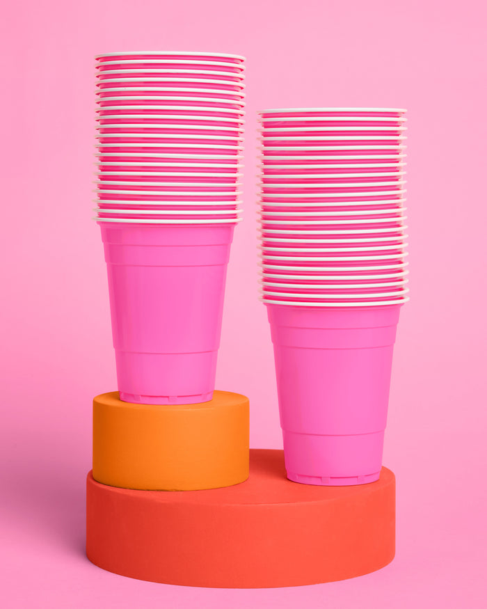 Pink Friday Cups - 50 matte pink 16 oz cups