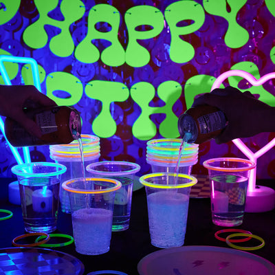 Rave Girl Glo Cups - 16 glow rimmed cups