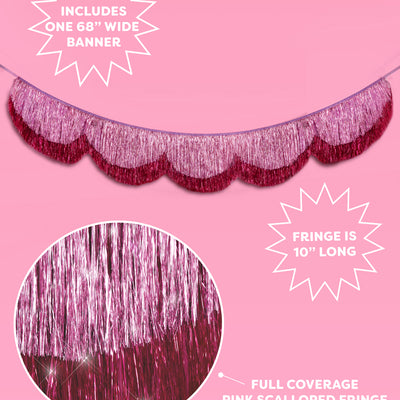 Tickled Pink Fringe - scalloped banner