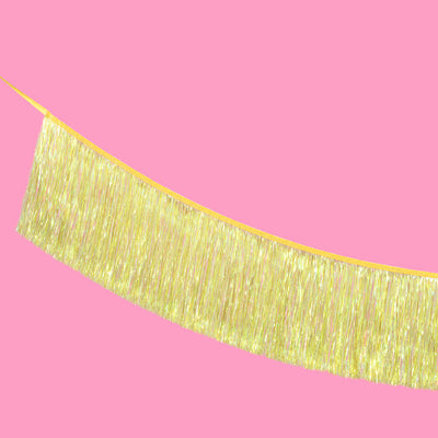 Posi Vibes Fringe - yellow foil banner