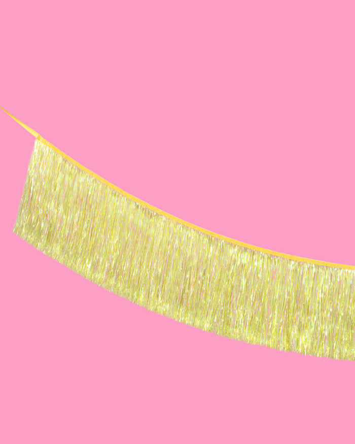 Posi Vibes Fringe - yellow foil banner