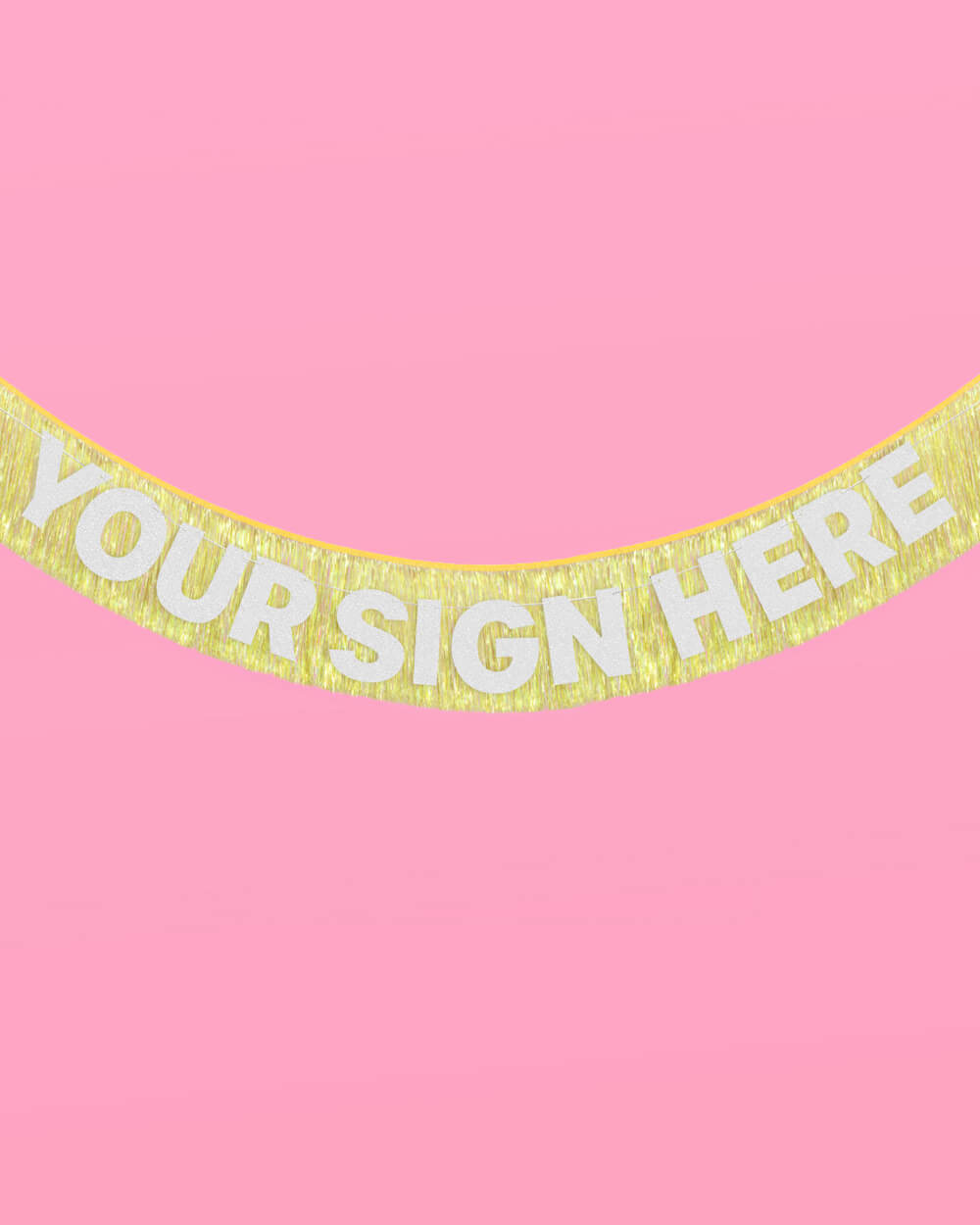 Posi Vibes Fringe - yellow foil banner