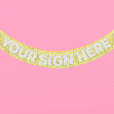 Posi Vibes Fringe - yellow foil banner