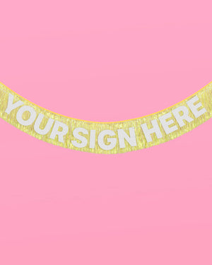 Posi Vibes Fringe - yellow foil banner