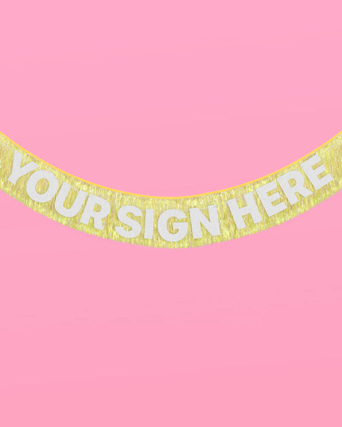 Posi Vibes Fringe - yellow foil banner