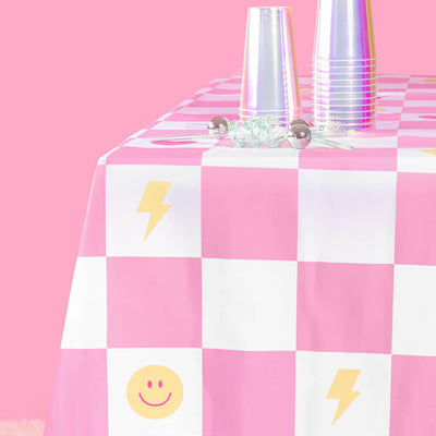 Preppy Party Tablecloth - washable table cover