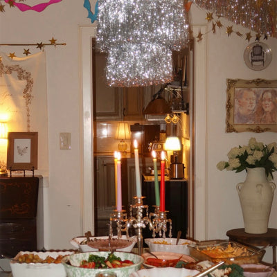 Shimmer Chandelier - iridescent foil chandelier