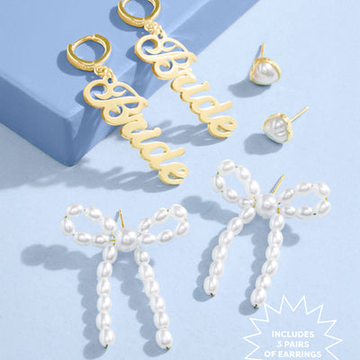 Pearls of Gold Earrings - set of 3 earrings