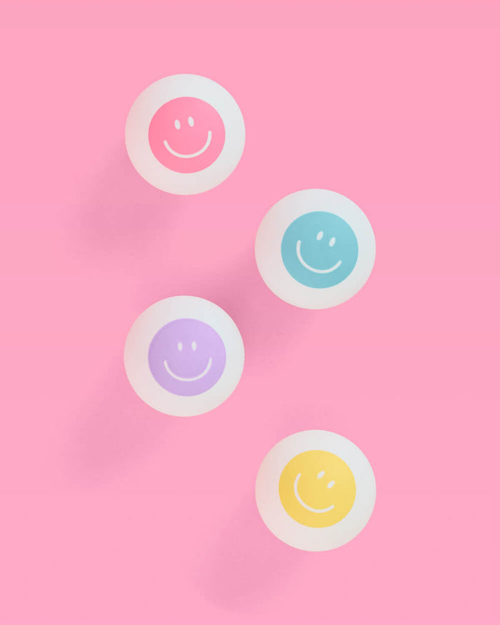 Pink Smiley Pong Pack - 50 cups + 4 pong balls