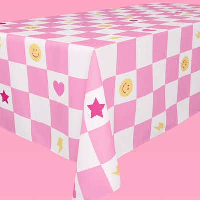 Preppy Party Tablecloth - washable table cover