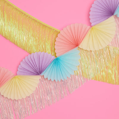 Pastel Party Garland - paper fan banner