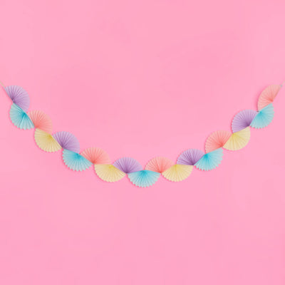 Pastel Party Garland - paper fan banner