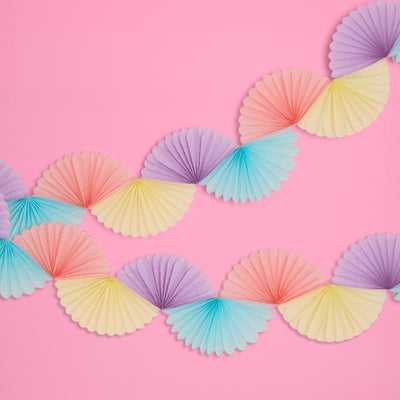 Pastel Party Garland - paper fan banner