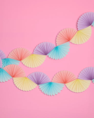 Pastel Party Garland - paper fan banner