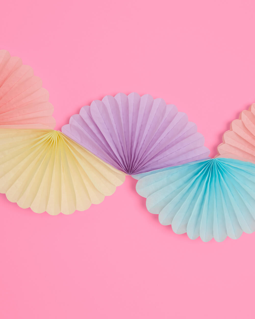 Pastel Party Garland - paper fan banner