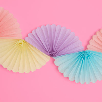Pastel Party Garland - paper fan banner