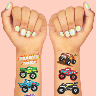 Monster Truck Tats - 42 foil temporary tattoos