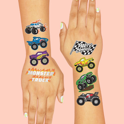 Monster Truck Tats - 42 foil temporary tattoos