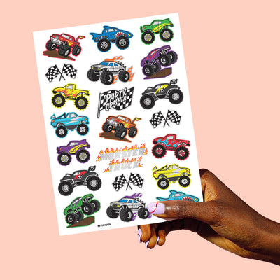 Monster Truck Tats - 42 foil temporary tattoos