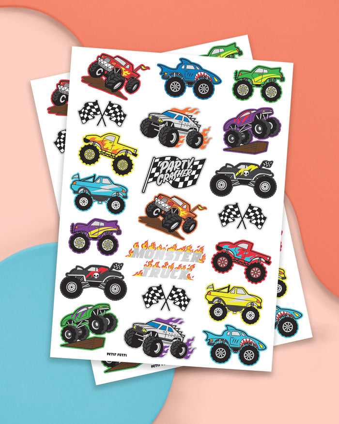 Monster Truck Tats - 42 foil temporary tattoos