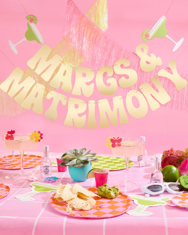 Margs & Matrimony Banner - gold foil banner