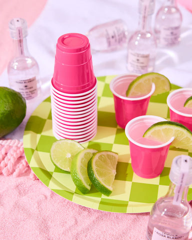 That's Hot Shots - 50 hot pink plastic cups