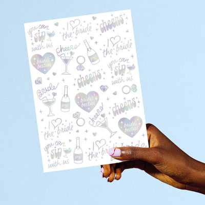 Bride's Besties Tats - 40 foil temporary tattoos