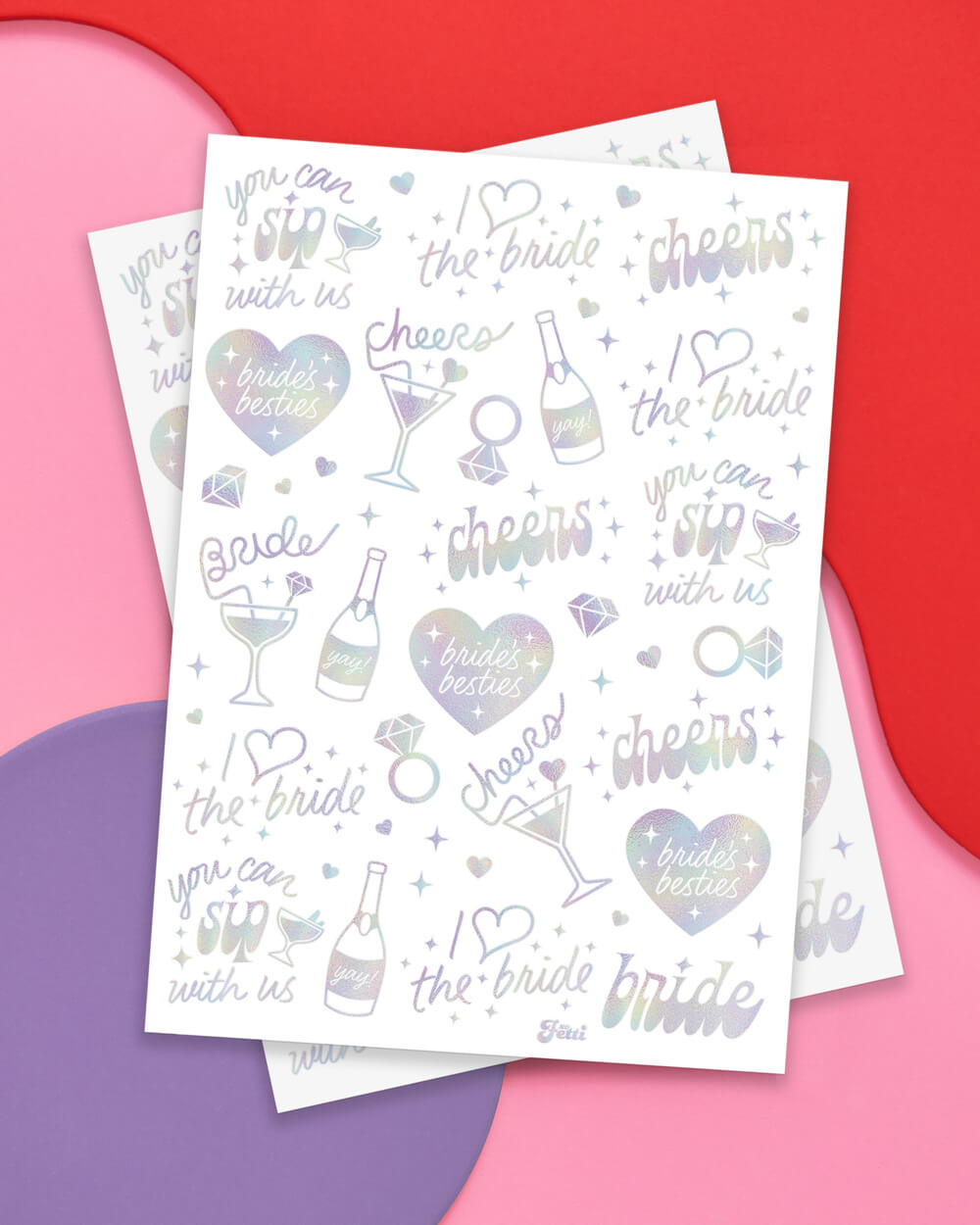 Bride's Besties Tats - 40 foil temporary tattoos