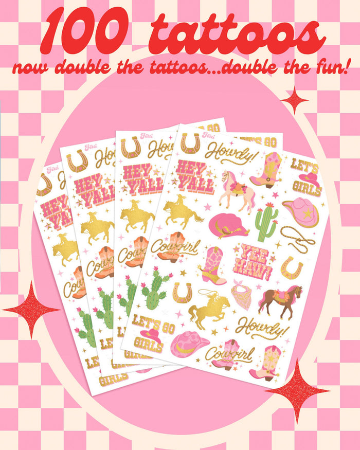 Cowgirl Tats - 100 temporary tattoos