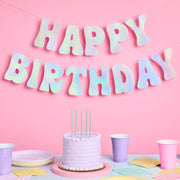 HBD Banner - iridescent foil banner
