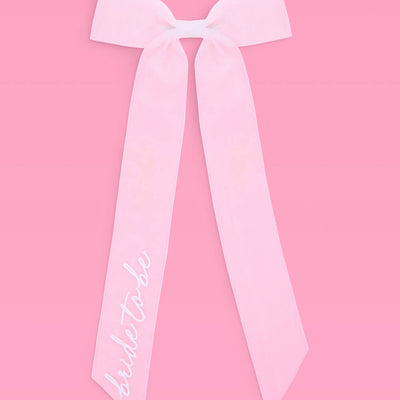 Bride To Be Bow - white embroidered bow