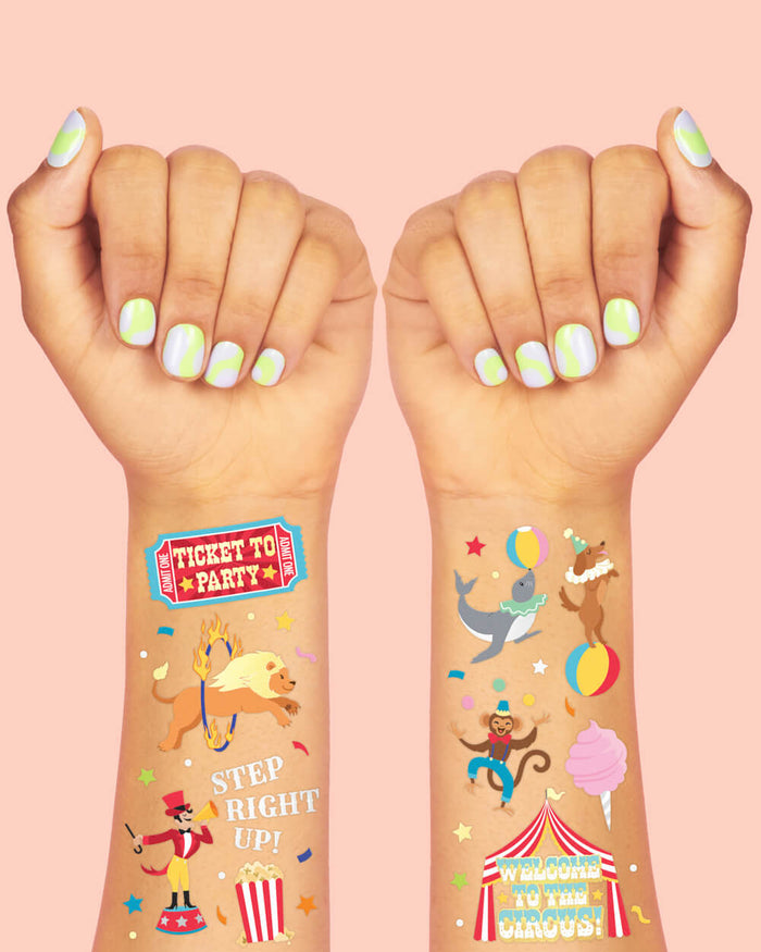 Circus Act Tats - 42 foil temporary tattoos