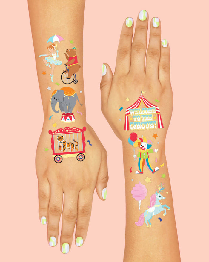 Circus Act Tats - 42 foil temporary tattoos