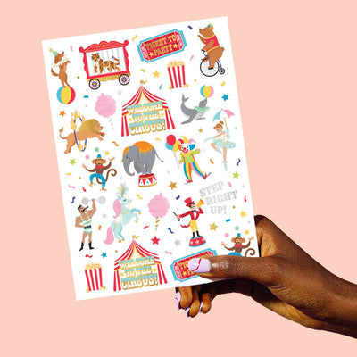 Circus Act Tats - 42 foil temporary tattoos