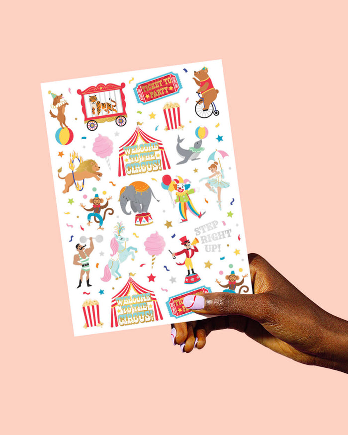 Circus Act Tats - 42 foil temporary tattoos