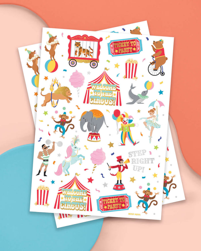 Circus Act Tats - 42 foil temporary tattoos