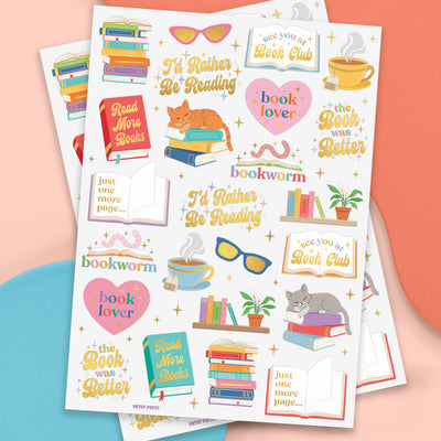 Book Lover Tats - 48 foil temporary tattoos