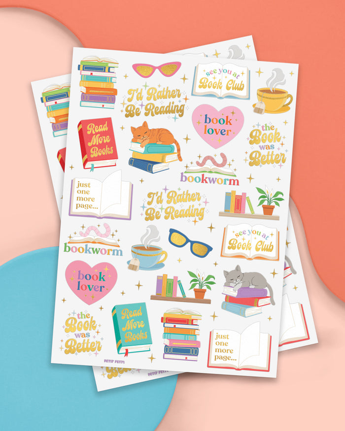 Book Lover Tats - 48 foil temporary tattoos