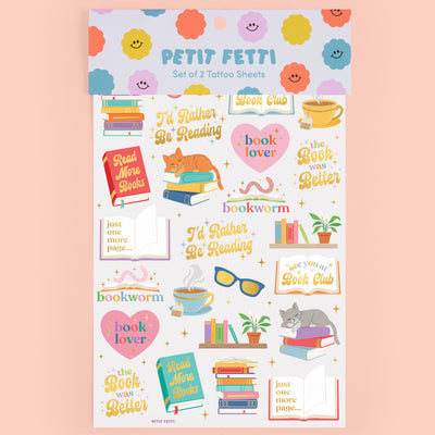 Book Lover Tats - 48 foil temporary tattoos