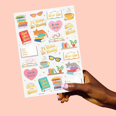 Book Lover Tats - 48 foil temporary tattoos