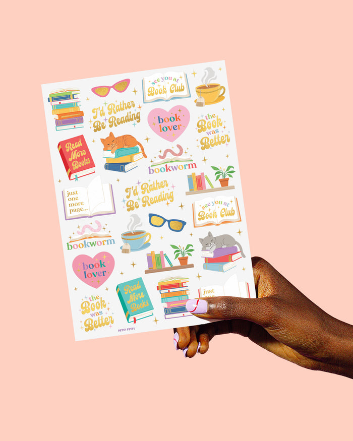 Book Lover Tats - 48 foil temporary tattoos
