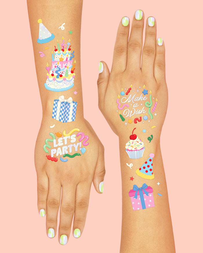 Let's Party! Tats - 50 temporary tattoos
