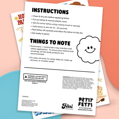 Wild Wild West Tats - 52 temporary tattoos