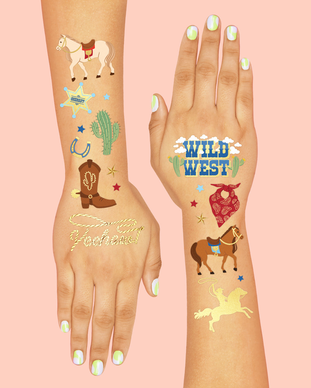 Wild Wild West Tats - 52 temporary tattoos