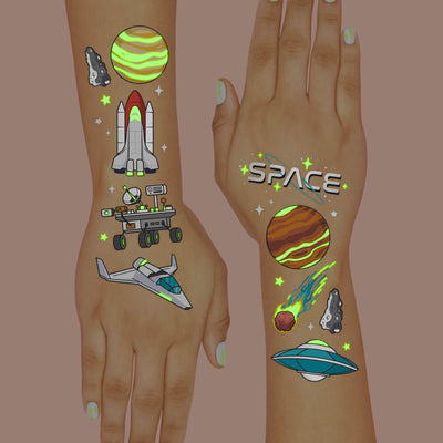 Far Out Glo Tats - 50 foil temporary tattoos